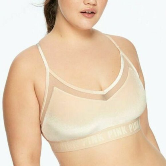 PINK Victoria's Secret Other - Cream Ivory Victoria's Secret PINK Sport Bra Velv